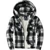 JACKETOWN Giacca Uomo in Pile Con Cappuccio Camicia in Flanella a Quadri Giacca Intermedia Calda E Imbottita Giacca Casual Con Tasche Ideale per Autunno E Inverno