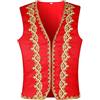 Generico Costume Sultano Arabo Uomo Gilet Indiano Senza Maniche Aperto sul Davanti Giacca da Principe Arabo Cosplay di Halloween Carnevale Festa a Tema