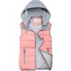 Fulidngzg Piumino Smanicato Donna 100 Grammi Invernale con Cappuccio e Zip Gilet Imbottito Trapuntato Casual Leggero Primaverile per Lavoro Sportivo,Rosa,M