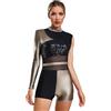 MSemis Donne Balletto Leotards Body Danza Classica Ginnastica Ritmica Monospalla Jumpsuit Bodysuit da Pattinaggio Artistico con Paillettes Costume da Ballo Latino Dancewear Oro S