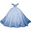 Fuomomo Principessa Dolce 15 16 Abiti Quinceanera Abiti Quinceanera con Spalle Scoperte Abiti da Ballo in Tulle gonfi Abiti da Ballo in Pizzo Abiti da Ballo Lunghi per Compleanno con Strascico