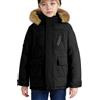 SEAUR Parka invernale per ragazzi, giacca invernale spessa per bambini, giacca invernale calda, con cappuccio rimovibile, 120 - 170 cm, 5 - 14 anni
