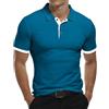 KUYIGO Polo a Manica Corta da Uomo Camicie in Cotone dal Design di Base Slim Fit Casual L Alzavola Profonda