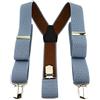 TigerTie - Bretelle unisex a Y con 3 clip molto robuste, a pois, lavorazione di alta qualità, larghezza 35 mm Blu tortora marrone. Taglia unica