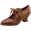Generico Mary Jane Two Tone Lace Up Chiuso Punta Rotonda Vintage Tacchi 1950 décolleté Anni '20 vittoriane Retro Scarpe Adatta