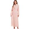 LOCIIXAT Vestaglia da donna in morbido e caldo pile teddy, accappatoio lungo in peluche per donne, rosa, 14-18