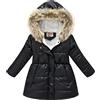 Freebily Cappotto Capispalla Invernale Caldo Bambina Ragazze Bambino Giacca Metallizzata Lucida con Cappuccio in Pelliccia Giaccone Spesso Antivento Giubbotto Outwear Snowsuit