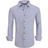 ALEX VANDO Mens Button Down Shirts Wrinkle Free 4-Way Stretch Print Business Casual Shirt,Navyorange,L