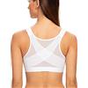 MELENECA Donna Reggiseno Posturale con Chiusura Frontale Post Chirurgia Supporto per la Schiena - Senza Ferretto Non Imbottito Bianco 7D