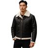 Infinity Leather Uomo Marrone Crema B3 RAF Montone Shearling Volante Pelle Aviatrice Bomber Giacca