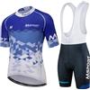SIDE BIKE Abbigliamento Ciclismo Set Completo - Maglia + Salopette con Pantaloncini Imbottiti in Gel 5D - A012 3XL