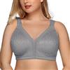 DotVol Reggiseno Base in Pizzo e Taglia Grossa Coppa Completa Non Schiuma Reggiseno Senza Fili Grigio 3C