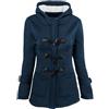 Generic UK Clearance Felpe con cappuccio da donna felpe da donna Uk donna tinta unita bottoni in corno felpa cardigan imbottito con cappuccio cappotto giacca soprabito