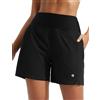 baleaf Pantaloncini da bagno da donna a vita alta con zip pochette Liner nuoto tavola da corsa pantaloncini estivi 12,7 cm