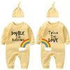 culbutomind Baby Twins Body Double The Blessings Neonato Vestiti Del Bambino Neonato Pagliaccetto Unisex Twin Outfits Con Cappello, doppio giallo due volte, 3-6 Months