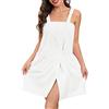 Lovasy Accappatoio da Bagno Donna Morbido Asciugamano Avvolgente Spa Accappatoio da Sauna con Bottoni Regolabili Leggero con Tasca,A-Bianco,S/M
