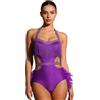 Freebily Abito da Ballo Latino Americano Donna con Piume Vestito Danza Moderna Jazz Collo Halter Body Ginnastica Ritmica con Strass Balletto Leotards Abito da Pattinaggio