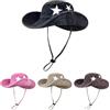 Ianulus Cappello da Sole da Spiaggia, Cappello da Cowboy, Cappello da Pescatore da Uomo e da Donna, Due Varianti di Indosso, Cappello da Pescatore con Sottogola (Nero)