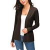 EXCHIC Donna Casuale Lunghe Maniche V Collo Aperto Fronte Maglia Cardigan (XL, Marrone)