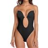 SHAPERIN Body Modellante Donna Senza Schienale Invisible Body con Reggiseno Push Up Bodysuit Shapewear Perizoma, Nero, XXL