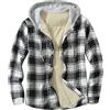 Modaworld Camicia da Uomo in Stile Casual Plaid Flanella A Quadri Camicia Imbottita da Lavoro di Cotone Cappotto Invernale