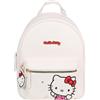 sarcia.eu Hello Kitty Zaino in pelle bianca con portachiavi, zaino da donna per la città 29x24x11 cm (Bianco)