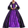 Vhersily Abito Principessa Donna Barocco Rococò Costumi da Dama dell'800 Abiti Vittoriano Manica Tromba Palazzo Vestito Gotico Pizzo Cosplay, Clubwear, per Natale, Feste, Halloween, Carnevale