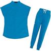 LADFRTYU Divisa Infermiere Donna Addensare Uniforme Infermieristica Tinta Unita Abbigliamento da Lavoro Medico Ospedale for Animali Veterinario Non appiccicoso Scrub for Capelli Tuta(Blue,M)