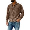 Genérico Camicia di Jeans Uomo Manica Lunga Vintage Giacca Casual Denim Camicie Uomo Oversize Giacca Camicia Elegante Manica Lunga Retro, marrone, XL