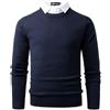 Harbrosrce 2 in 1 Maglioni per Uomo Pullover con Camicie Finte Collare Jumper Maglione Lavorato