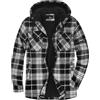 JACKETOWN Giacca Uomo in Pile Con Cappuccio Camicia in Flanella a Quadri Giacca Intermedia Calda E Imbottita Giacca Casual Con Tasche Ideale per Autunno E Inverno