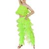Generico Set 2 Pezzi Abito Latino Bambina con Frange - Top Canotta con Nappe e Pantaloni Danza Moderna, Costume da Ballo Latino Americano per Bambine, Perfetto per Prove e Allenamento