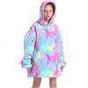 JOREAY Felpa con cappuccio oversize per bambini, coperta indossabile in sherpa, soffice, gigante, comoda, con cappuccio, per bambini e adolescenti, Cielo stellato colorato, Taglia unica