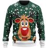 Generico Felpa natale uomo-Maglione Natale Uomo Divertente con Renna Stampa Natalizia Pullover Natalizio per Feste Invernali