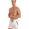 TMEOG Costume Uomo Mare Costumi da Bagno Piscina Nuoto, Pantaloncini Uomo Sportivi Palestra Running Pantaloni Corti Estivi Calzoncini Corsa Surf con Tasca a Cerniera(Bianco,XL)