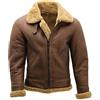Infinity Giacca Marrone B3 da Uomo di Shearling WW2 Bombardiere Giacca Aviatore in Pelle S