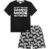 thepyjamafactory Pigiama corto con stampa Do Not Disturb Gaming Mode Activated All Over bianco, Nero , 13 anni