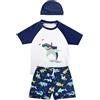 SWAUSWAUK Costume Bagno Bambino 2 ai 10 Anni - Protezione UV Maglietta Nuoto Bambino e Pantaloncini Bagno UPF 50+