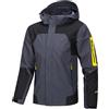 PADOLA Giacca Uomo con Cappuccio Due Colori con Tasche Resistente al Vento Leggera Casual Sportiva(Grigio,M)