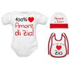 Corredino Neonato body per neonati cotone frase 100% amore di zio manche corte o in caldo cotone manica lunga set con bavetta cappello e tutine