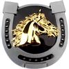 Fachoice Fibbia da cintura da uomo a ferro di cavallo antica fibbia da cintura testa di cavallo cowboy punk testa cavallo ferro di cavallo gioielli per uomo, gold, L