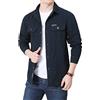 DAIHAN Camicia Casual da Uomo Button Down Manica Lunga Camicie Militari Camicia da Lavoro Giacca Militare Classica Cappotto Leggero Autunnale Giaccone Casual Tempo Libero,Blu,XXL