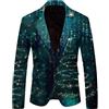 pvucpot Giacca natalizia da uomo, slim fit, bottone, in varie stampe, feste, blazer, risvolto slim fit, blazer con stampa bicchiere di vino rosso Print Jacket Xmas