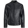 Saggio Jack Jones Giubbino Ecopelle Morbido Resistente Mezza Stagione Uomo Taglie Forti Profumatore Nero 3XL