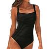 DURINM Costumi da Bagno Interi Donna Elegante Striscia Multiway Imbottito Push Up Bikini Un Pezzo Sexy Tankini Swimwear Costumi da Mare da Donna Beachwear