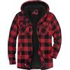JACKETOWN Giacca Uomo in Pile Con Cappuccio Camicia in Flanella a Quadri Giacca Intermedia Calda E Imbottita Giacca Casual Con Tasche Ideale per Autunno E Inverno