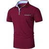 KUNJLELP Polo Manica Corta Uomo con Tasca Chic Patchwork a Triangolo a Quadri Maglietta Estive Camicia T-Shirt