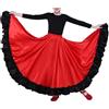 TiaoBug Bambine Gonna Flamenco Danza del Ventre Professionali Costume Swing Flamenco Spagnolo Gonna Lunga Ballo Ballerino Costume da Competizione per Sala da Ballo Dancewear Rosso A 3-4 Anni