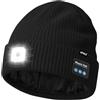 ATNKE LED Bluetooth Cappello con Luce,USB Ricaricabile 4 LED Senza Fili Musicale Altoparlante Corsa Cappello Invernale Calda Maglia Berretto con Pile Foderato Regali per Uomo e Donna