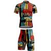 oneforus Set di Maglie da Ciclismo Uomo Maglia da Ciclismo Tops Vintage 3D Stampata in Bicicletta Maglietta a Manica Corta + Pantaloncini Imbottiti Tuta Abbigliamento da Bicicletta